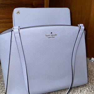 Kate Spade work tote in baby blue with laptop case